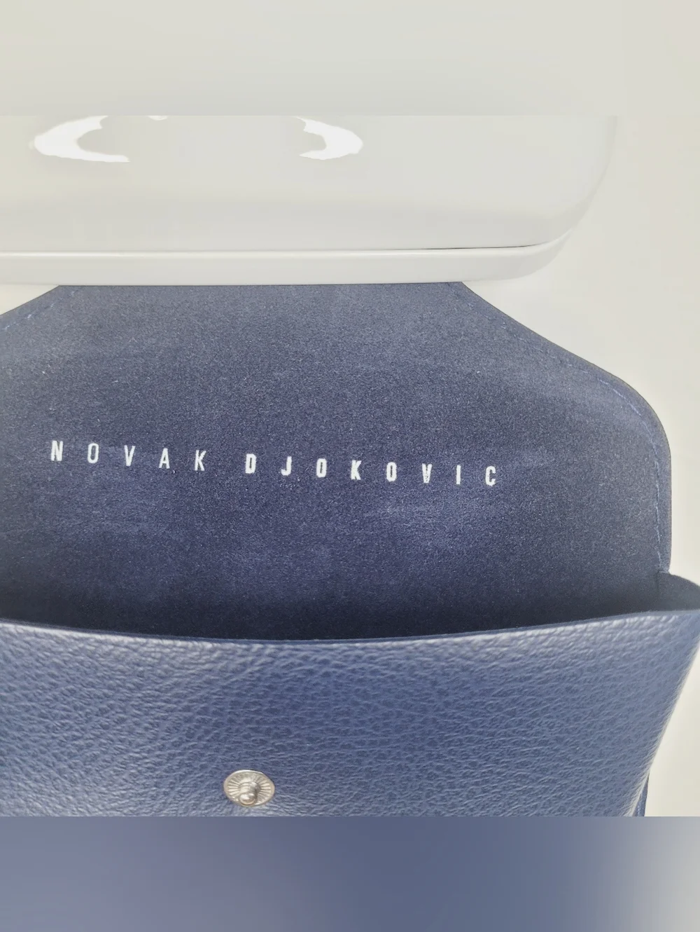 Lacoste Novak Djokovic Sunglasses CASE ONLY Textured Blue Snap Closure Tennis